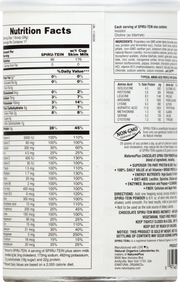 slide 5 of 9, Spiru-Tein High Protein Chocolate Energy Meal 1.05 lb, 1.05 lb