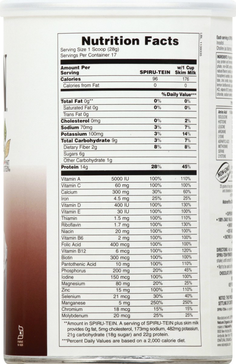 slide 8 of 9, Spiru-Tein High Protein Chocolate Energy Meal 1.05 lb, 1.05 lb