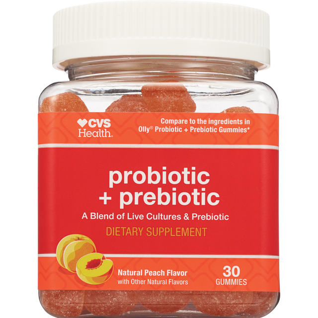 slide 1 of 1, Cvs Health Probiotic + Prebiotic Gummies, 30 Ct, 30 ct