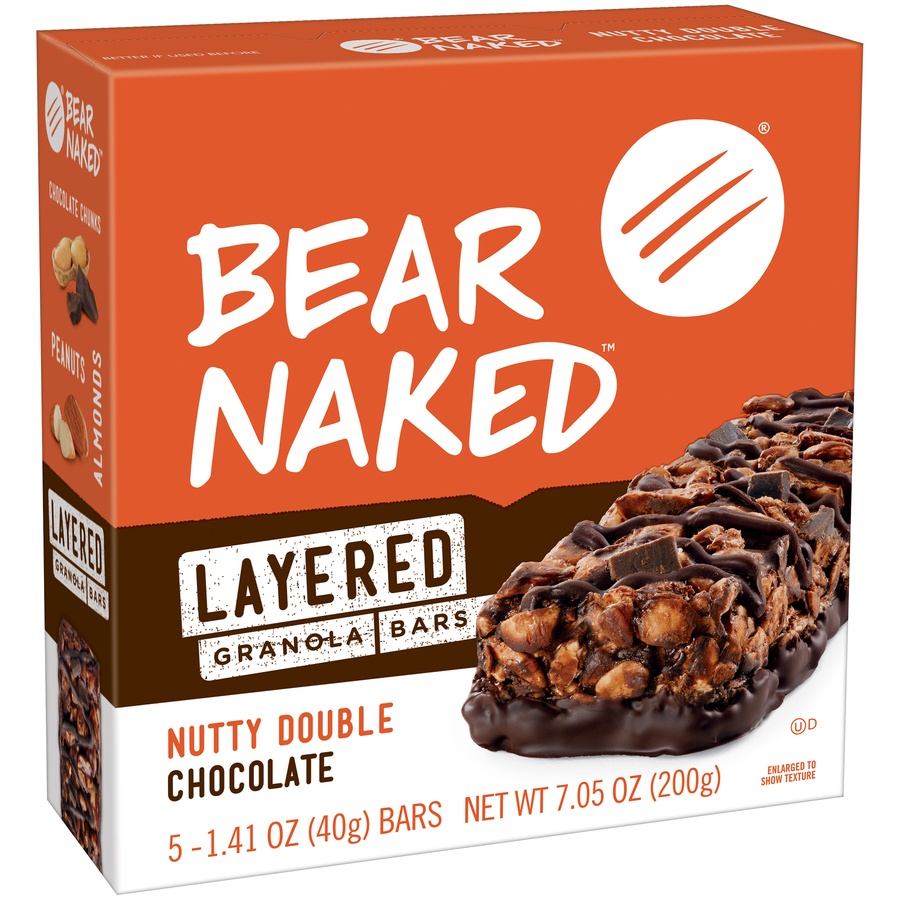 slide 2 of 2, Bear Naked 100% Layered Nutty Double Chocolate Granola Bars, 7.05 oz