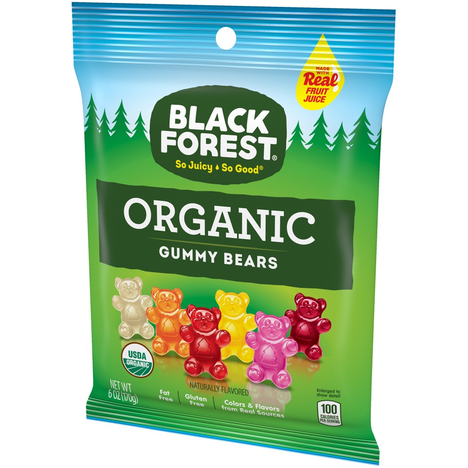 slide 3 of 8, Black Forest Organic Gummy Bears, 6 oz