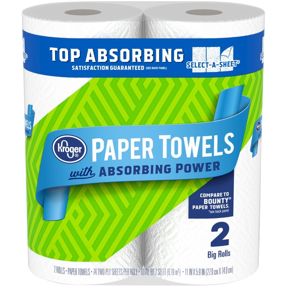 slide 1 of 1, Kroger Select-A-Sheet Big Paper Towels, 2 ct