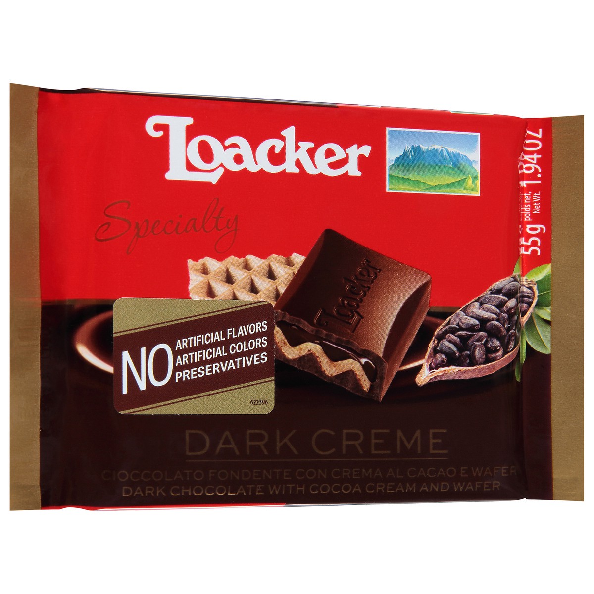 slide 2 of 9, Loacker Dark Creme Chocolate 1.94 oz, 1.94 oz