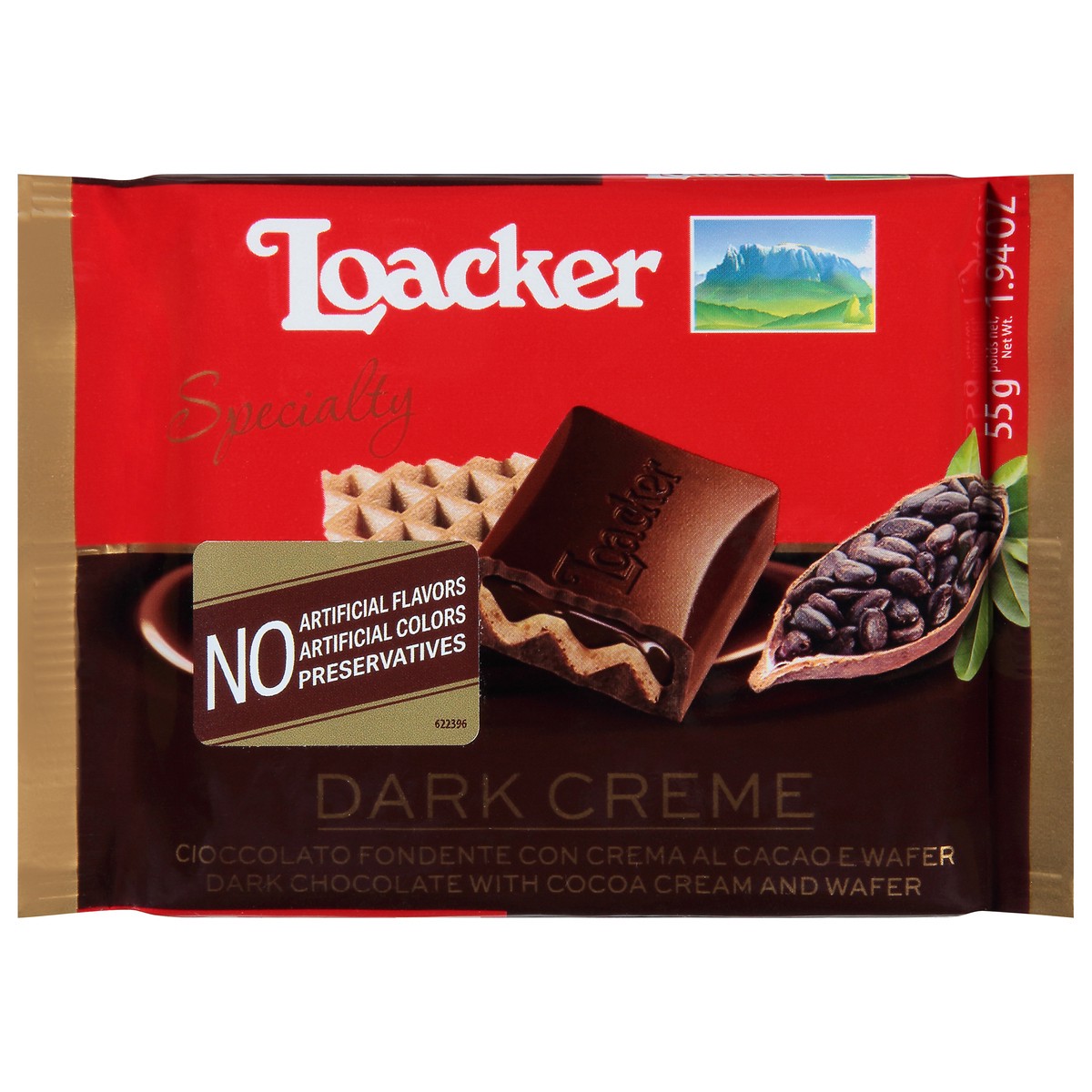 slide 1 of 9, Loacker Dark Creme Chocolate 1.94 oz, 1.94 oz