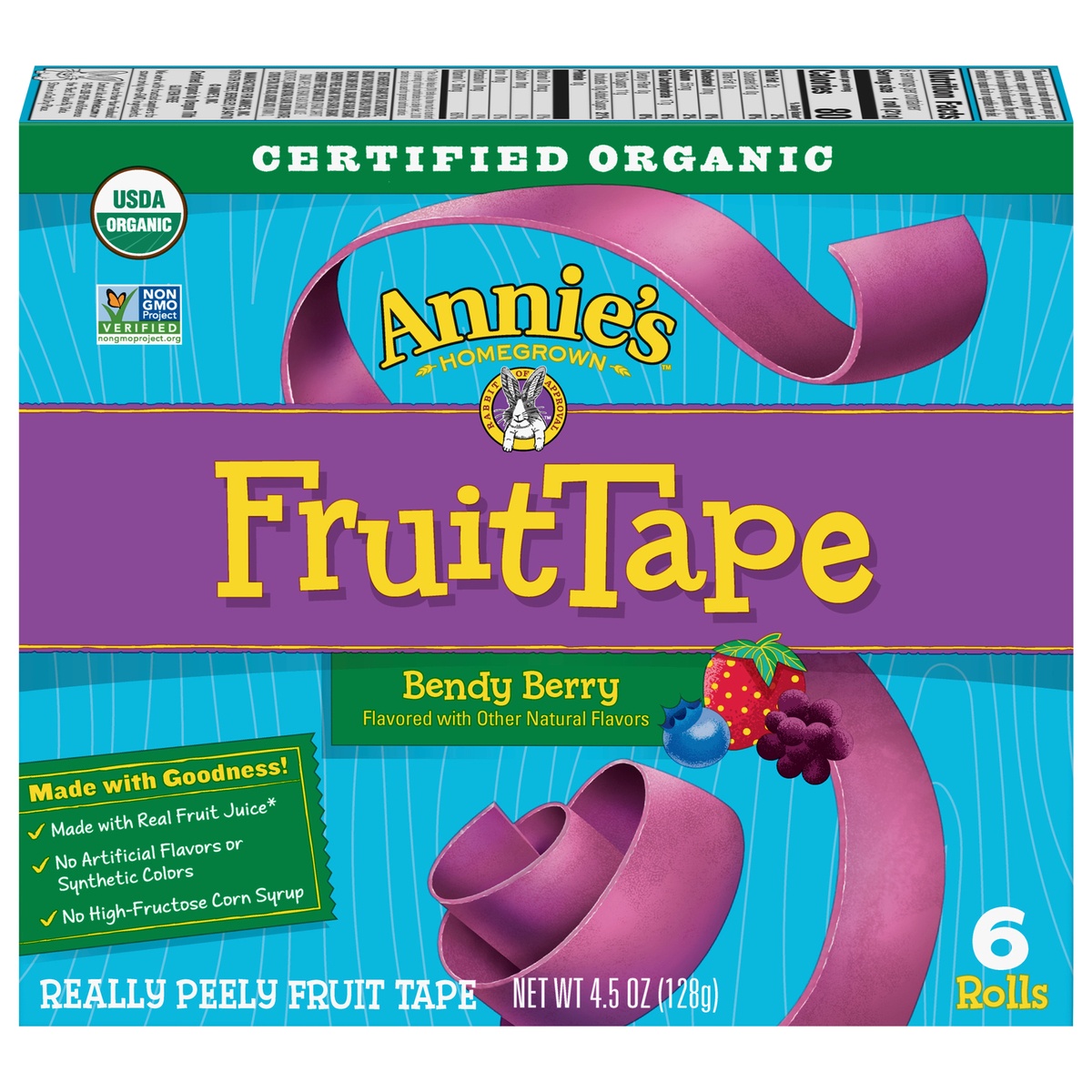 slide 1 of 1, Annie's Organic Bendy Berry Peely Fruit Tape, Variety Pack, 6 ct, 4.5 oz, 4.5 oz