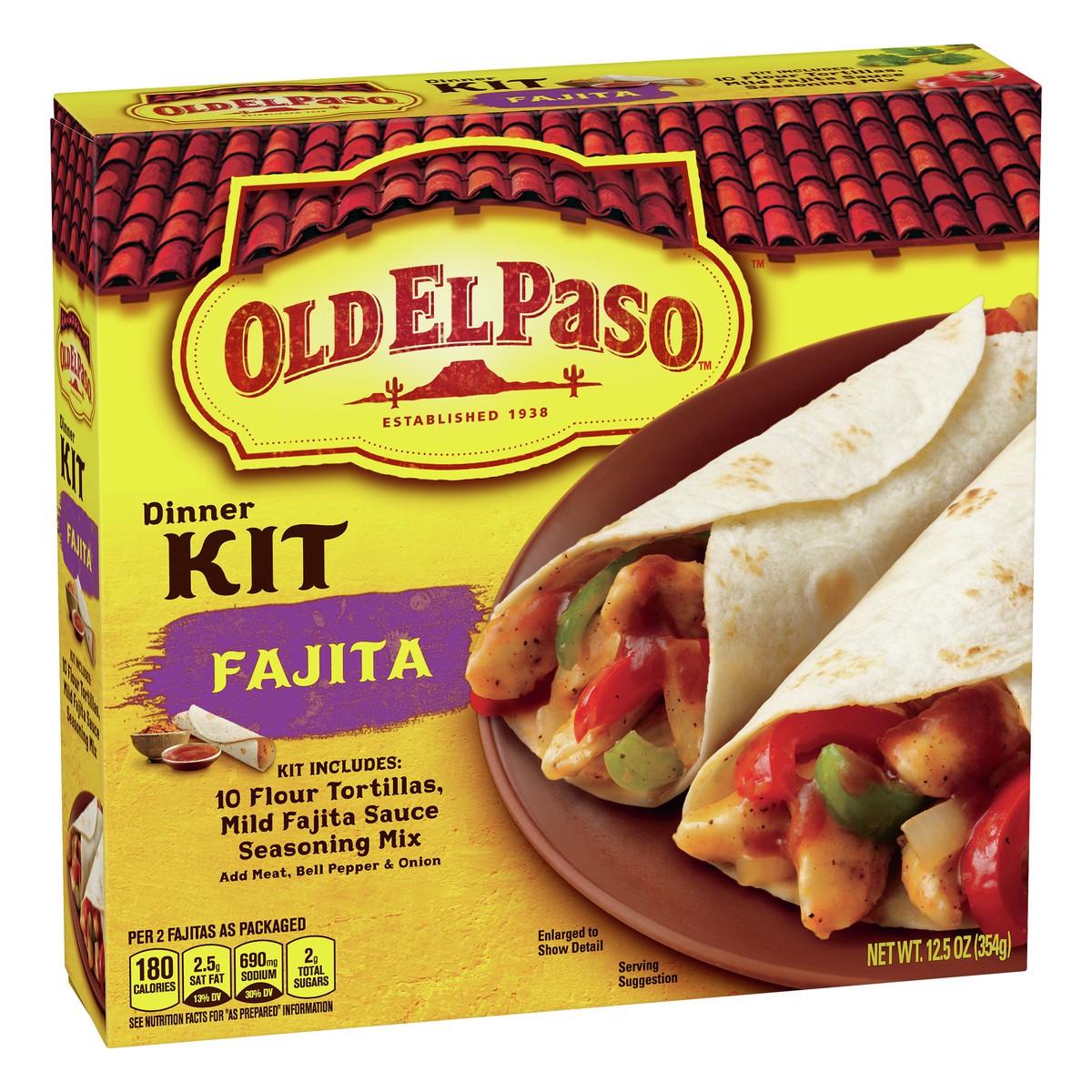 slide 6 of 9, Old El Paso Fajita Dinner Kit With Flour Tortillas, Mild Fajita Sauce & Seasoning Mix, 12.5 oz., 12.5 oz