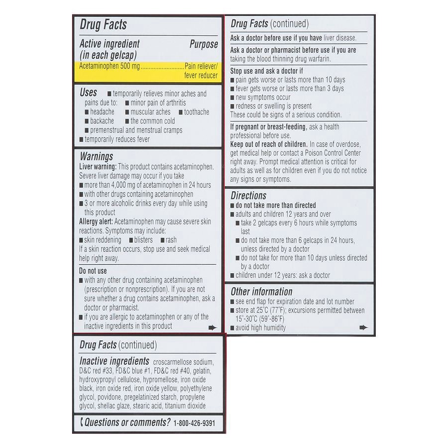 slide 3 of 5, Walgreens Extra Strength Pain Reliever Acetaminophen Gelcaps 500Mg, 50 ct