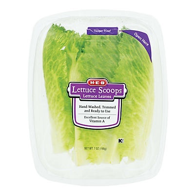 slide 1 of 1, H-E-B Lettuce Scoops Lettuce Leaves, 6 oz