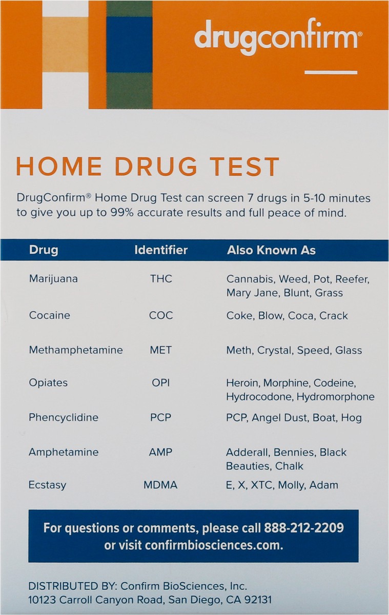 slide 8 of 9, DrugConfirm 7 Drugs Home Drug Test 1 ea, 1 ct