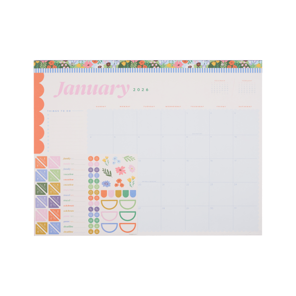 slide 4 of 10, 2026 Happy Planner 12-Month Desk Calendar, 22"" x 17"", Color Beat, January To December, CD00212002, 1 ct