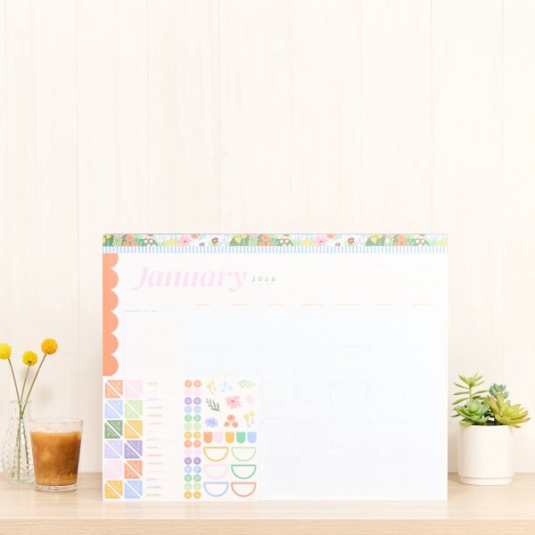 slide 5 of 10, 2026 Happy Planner 12-Month Desk Calendar, 22"" x 17"", Color Beat, January To December, CD00212002, 1 ct