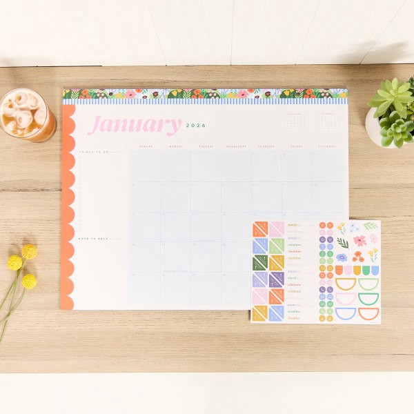 slide 2 of 10, 2026 Happy Planner 12-Month Desk Calendar, 22"" x 17"", Color Beat, January To December, CD00212002, 1 ct