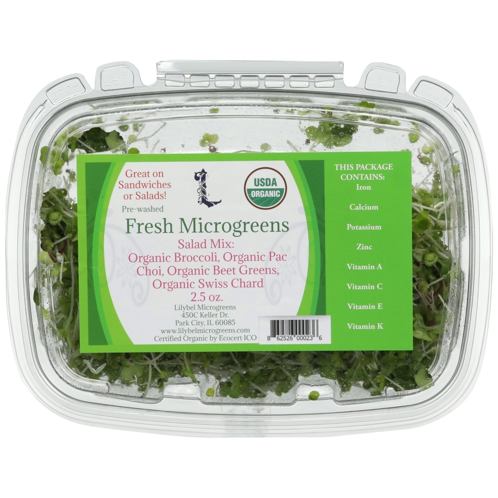 slide 1 of 1, Lilybel Fresh Microgreens Salad Mix, 2.5 oz