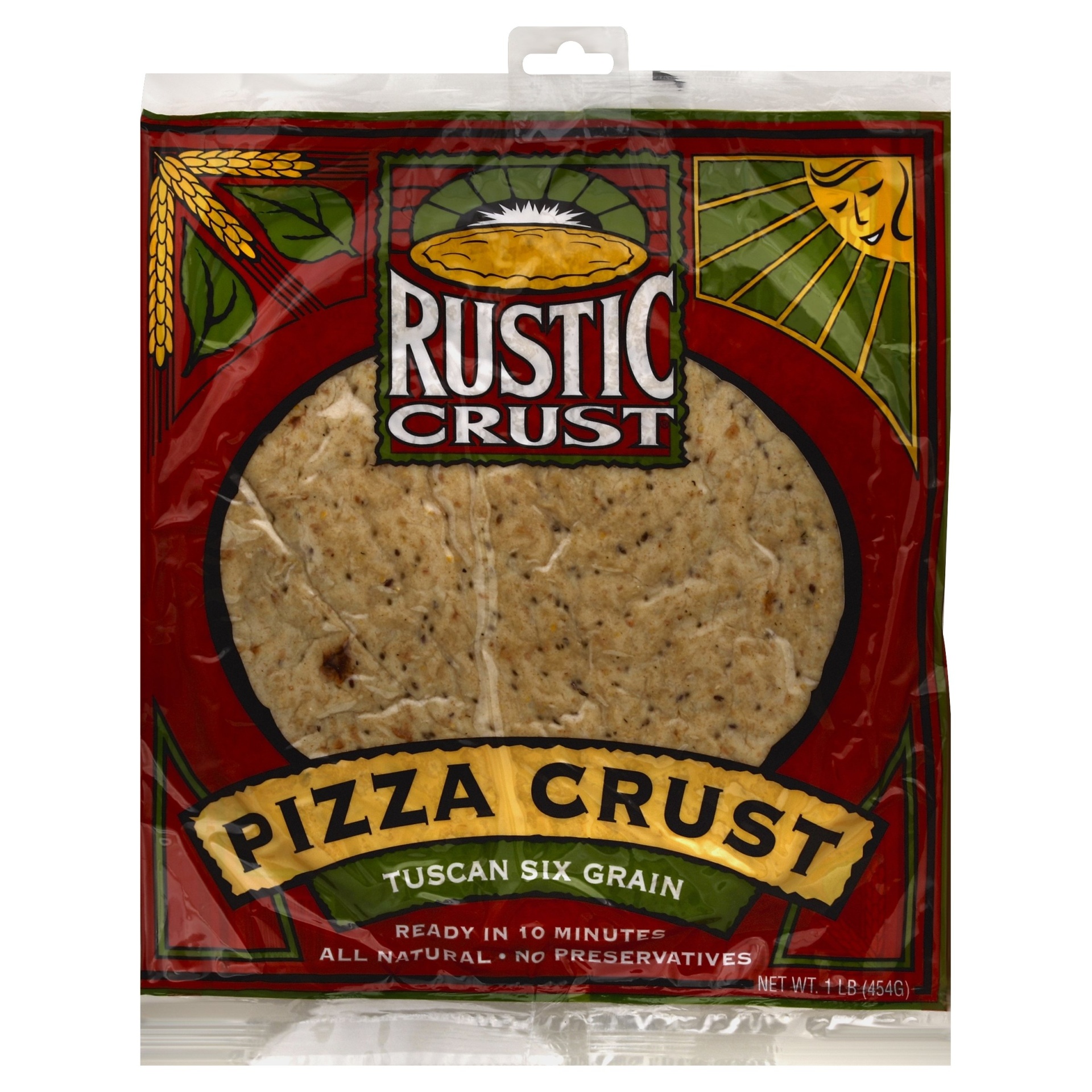 slide 1 of 1, Rustic Crust Tuscan Six Grain Pizza Crust, 13 oz