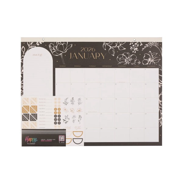 slide 10 of 10, 2026 Happy Planner 12-Month Desk Calendar, 22"" x 17"", Mod Silhouette, January To December, CD00212003, 1 ct
