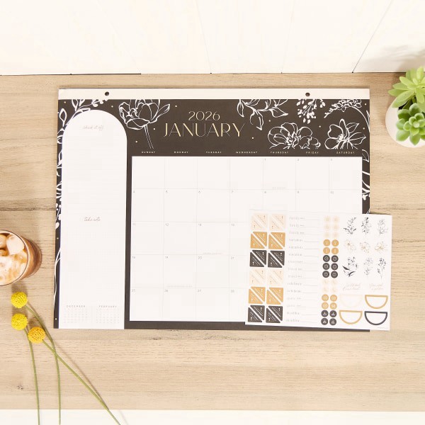 slide 5 of 10, 2026 Happy Planner 12-Month Desk Calendar, 22"" x 17"", Mod Silhouette, January To December, CD00212003, 1 ct