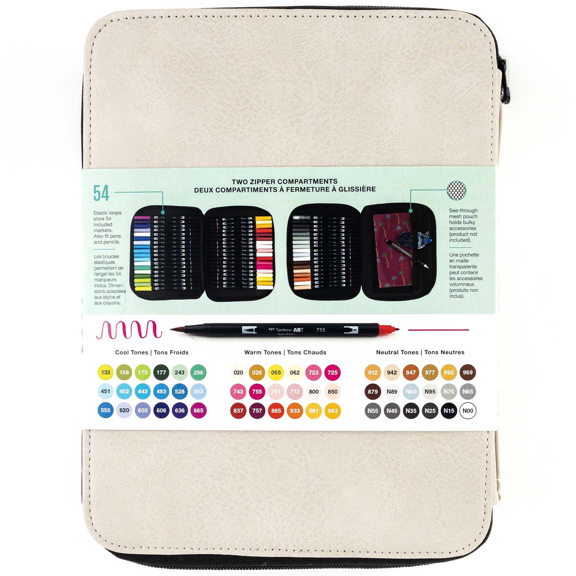 slide 7 of 9, Tombow Dual Brush Pen & Marker Case Set, 10.5 in x 8.2 in x 2.5 in