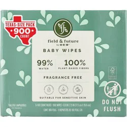 Field & Future by H-E-B 99% Water Baby Wipes Texas Size Pack, 9 pk