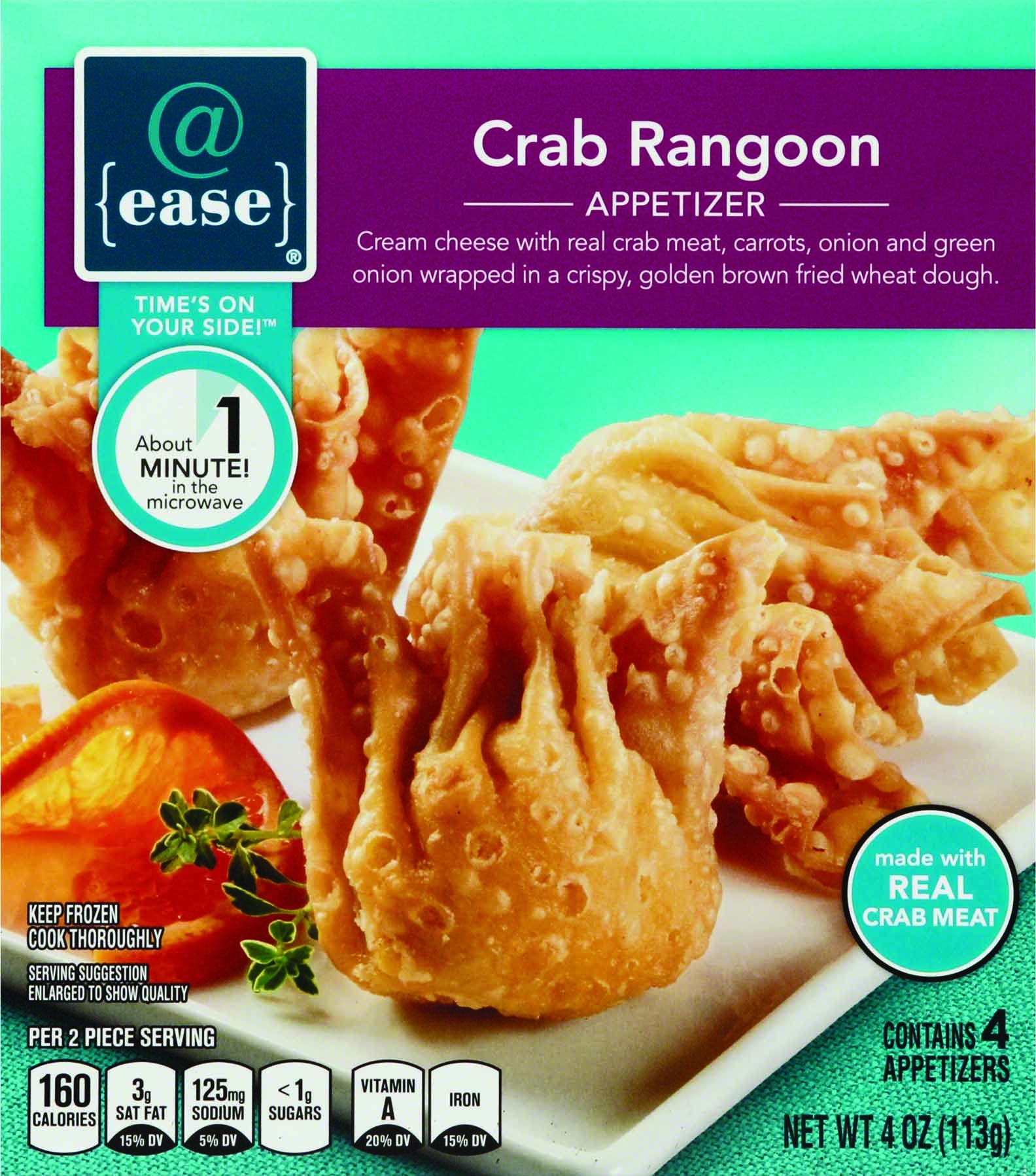 slide 1 of 6, @ease Crab Rangoon, Appetizer, 4 ct
