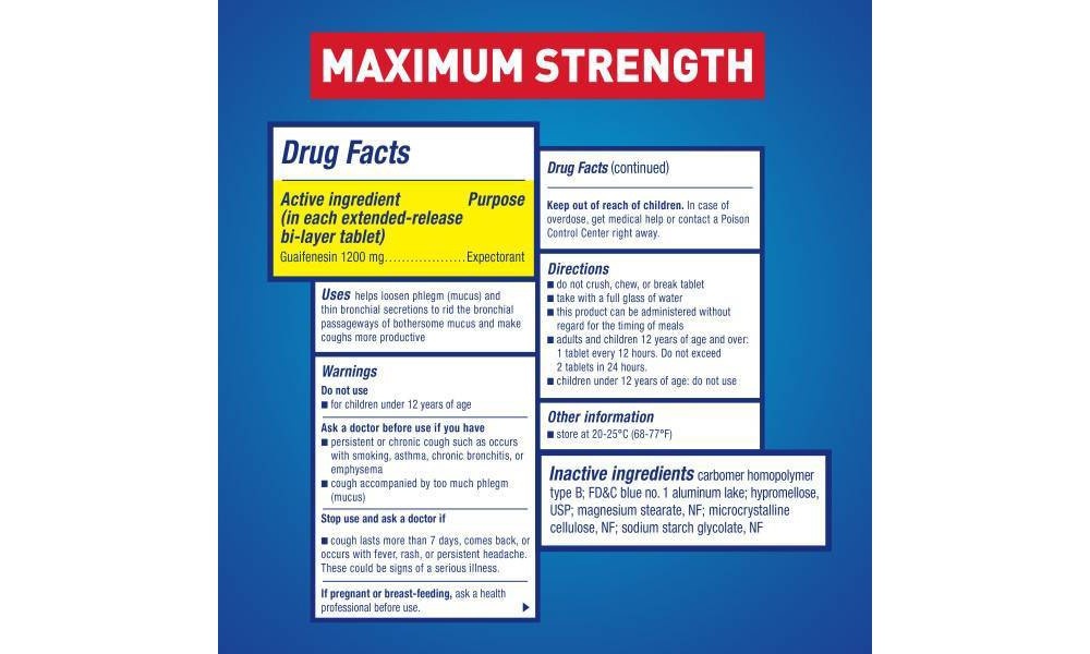 slide 2 of 2, Mucinex Expectorant Maximum Strength, Extended-Release Bi-Layer Tablets, 14 ct