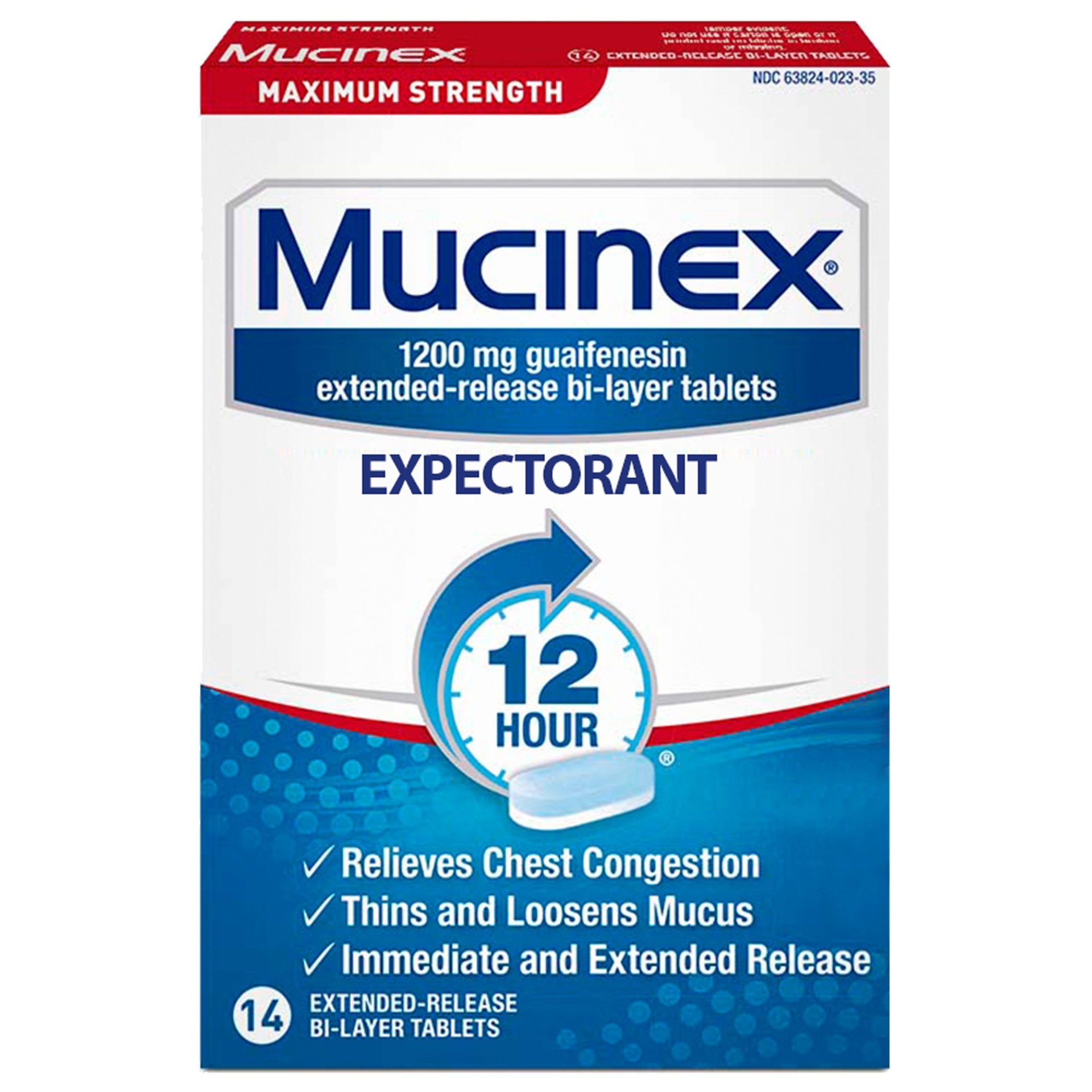 slide 1 of 1, Mucinex Expectorant Maximum Strength, Extended-Release Bi-Layer Tablets, 14 ct