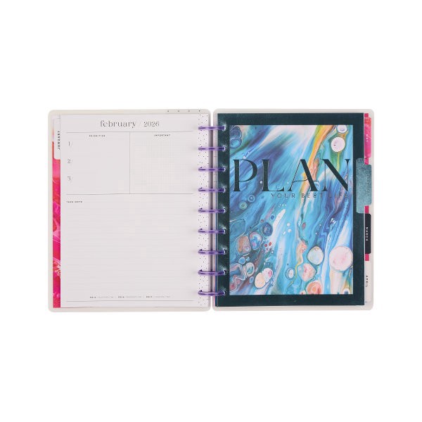 slide 10 of 10, 2026 Happy Planner Monthly/Weekly Classic Disc Bound Planner, 7"" x 9-1/4"", Fluid Fusion, January To December, PD0076C014, 1 ct