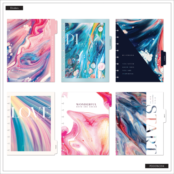 slide 4 of 10, 2026 Happy Planner Monthly/Weekly Classic Disc Bound Planner, 7"" x 9-1/4"", Fluid Fusion, January To December, PD0076C014, 1 ct