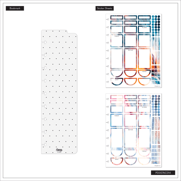 slide 3 of 10, 2026 Happy Planner Monthly/Weekly Classic Disc Bound Planner, 7"" x 9-1/4"", Fluid Fusion, January To December, PD0076C014, 1 ct