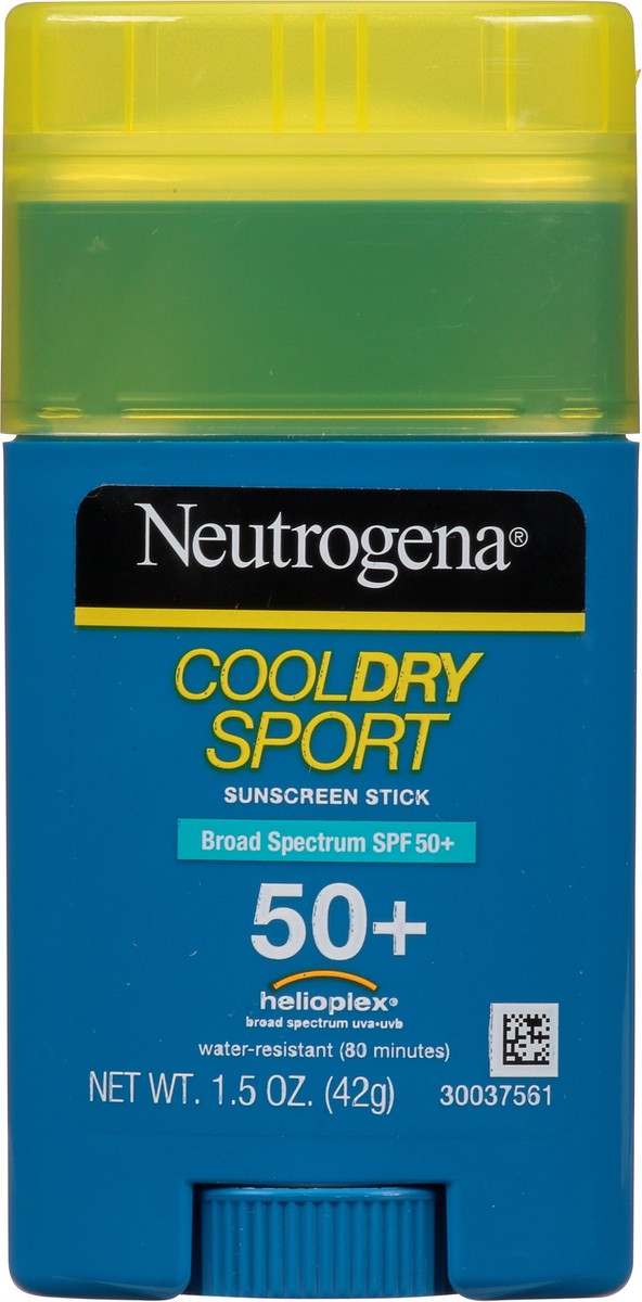 slide 3 of 9, Neutrogena CoolDry Sport Sunscreen Stick with Broad Spectrum SPF 50+ UVA/UVB Protection, Sweat- & Water-Resistant Sunscreen Stick for Face & Body, Oil- & PABA-Free Formula, 1.5 oz, 1.5 oz