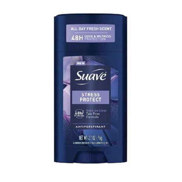 slide 1 of 1, Suave Stress Protect Men''s Antiperspirant Deodorant, All Day Lavender & Cedarwood Scent, for 48hr Odor & Wetness Protection, 2.7oz, 12 Pack, 2.7 oz