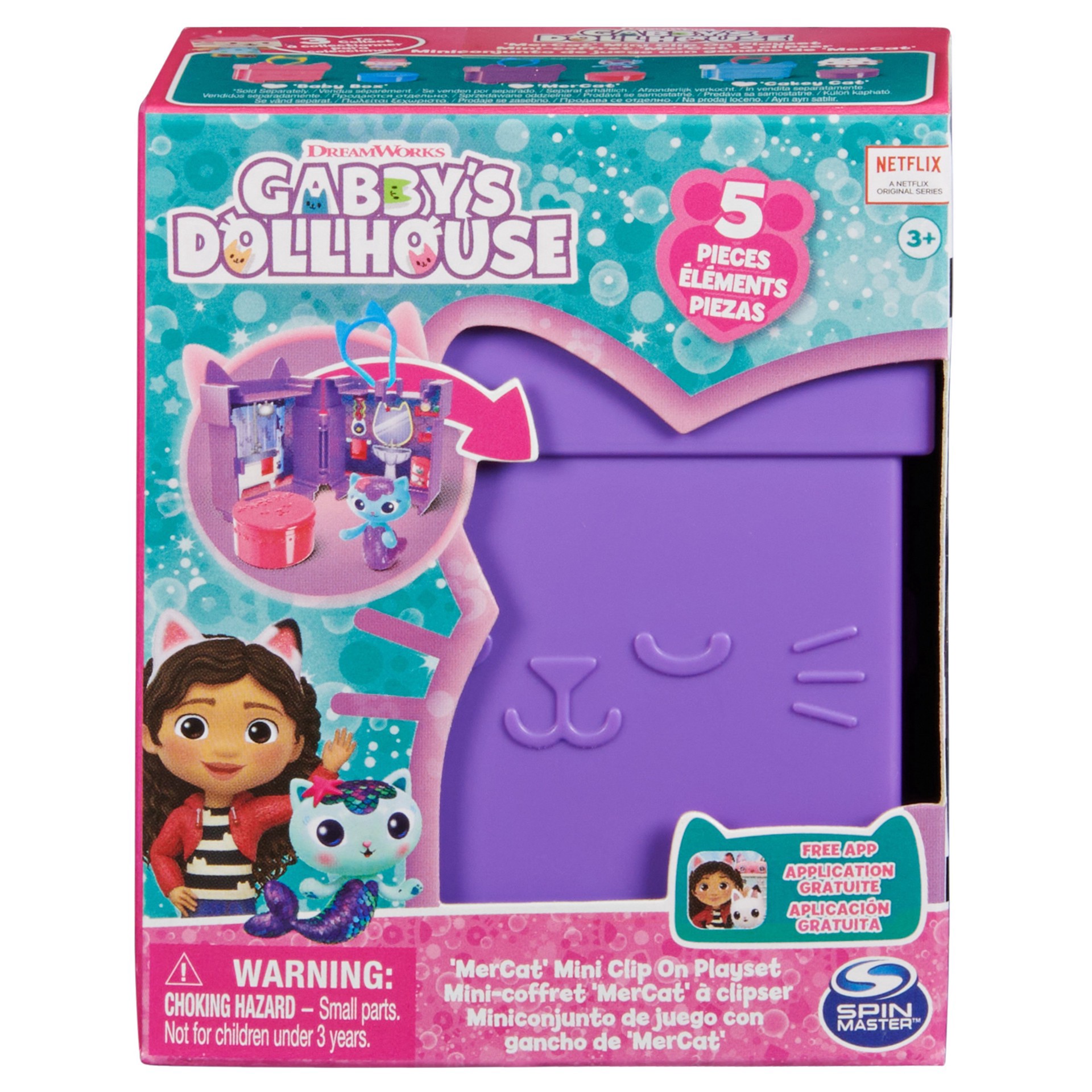 slide 1 of 1, Gabby's Dollhouse MerCat Mini Clip On Playset, 1 ct