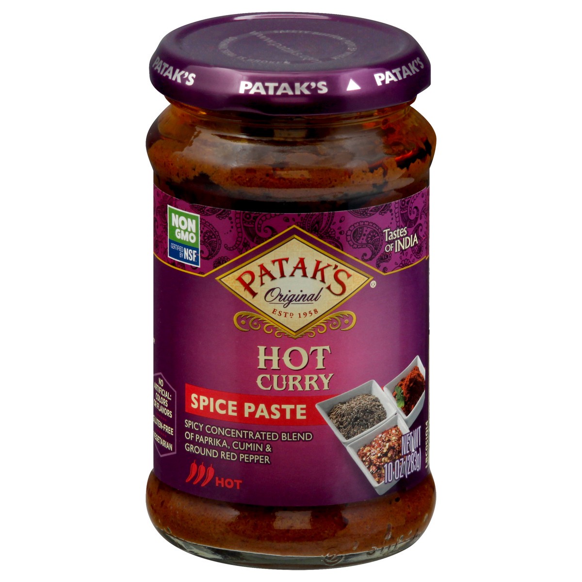 slide 4 of 13, Patak's Hot Curry Spice Paste 10 oz, 10 oz