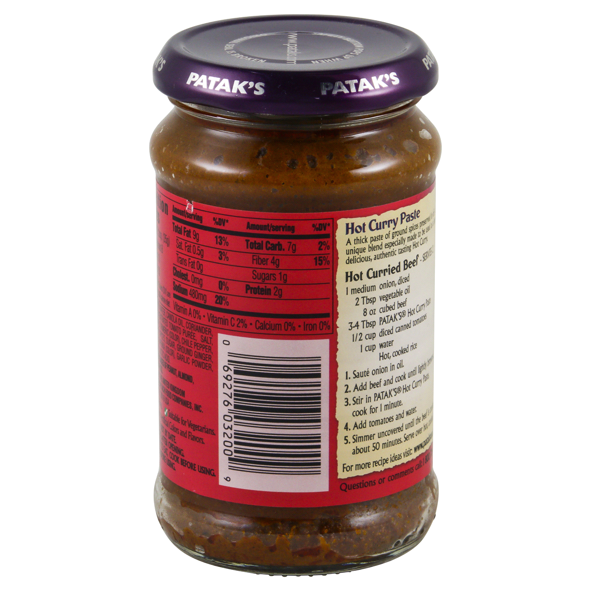 slide 3 of 4, Patak's Hot Curry Paste, 12.3 oz