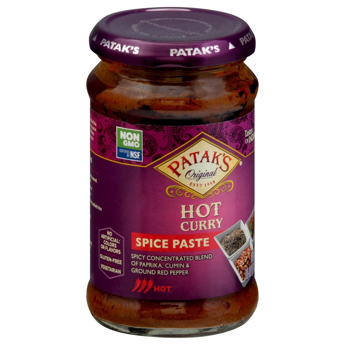 slide 8 of 13, Patak's Hot Curry Spice Paste 10 oz, 10 oz