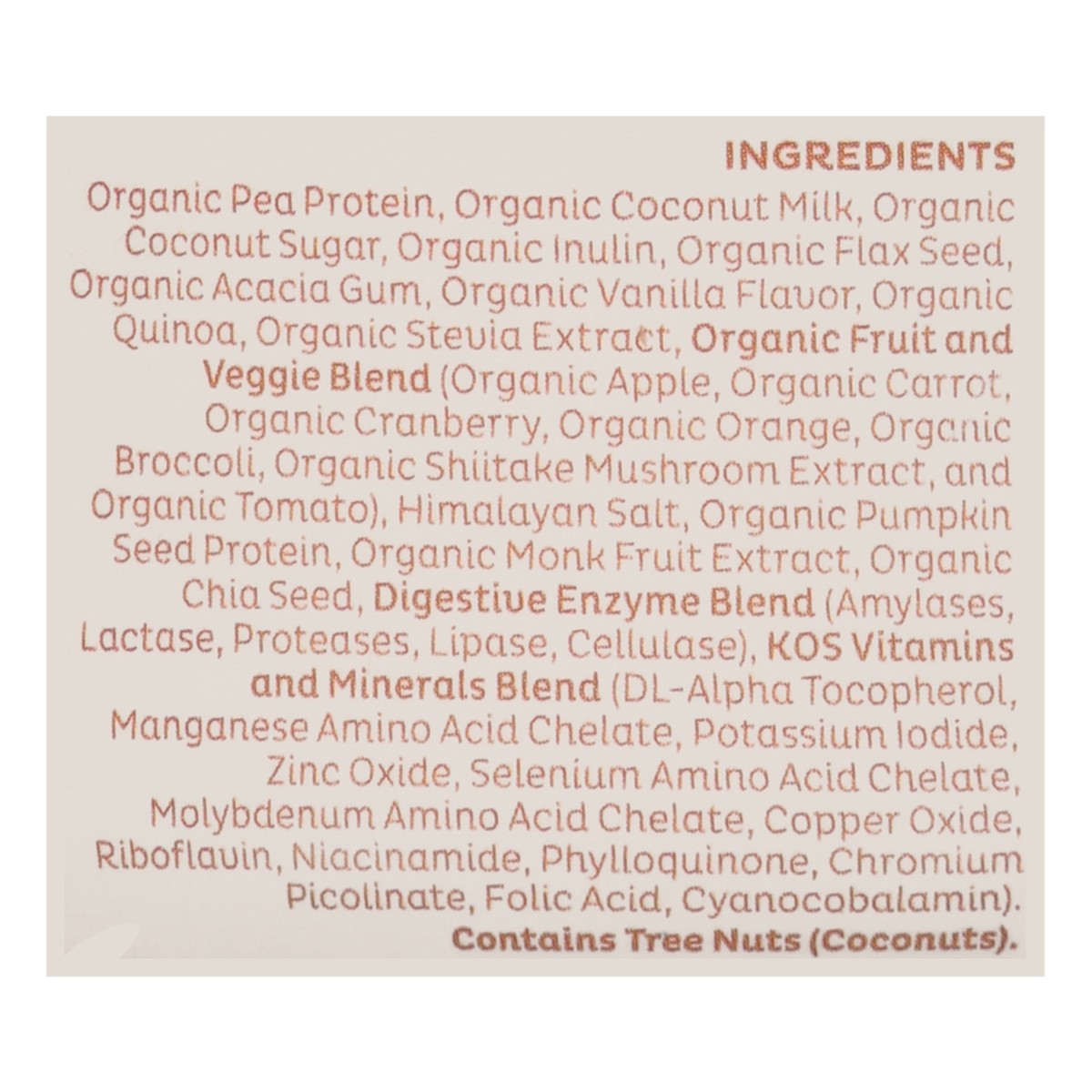 slide 8 of 11, KOS Organic Vanilla Flavored Plant Protein 13.05 oz, 13.05 oz