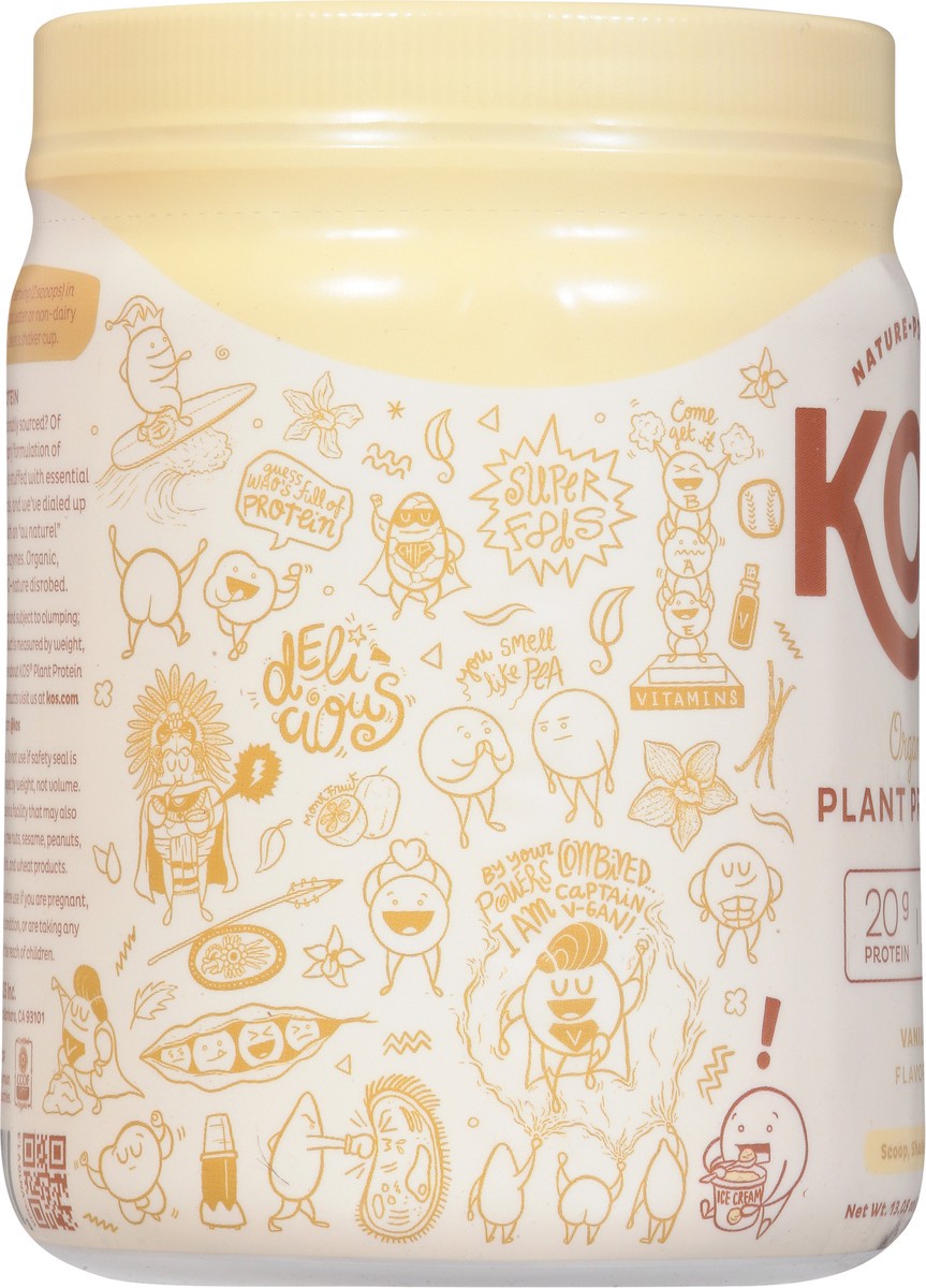 slide 3 of 11, KOS Organic Vanilla Flavored Plant Protein 13.05 oz, 13.05 oz