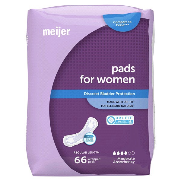 slide 19 of 21, Meijer Bladder Control Pads, Moderate Absorbency, 66 ct