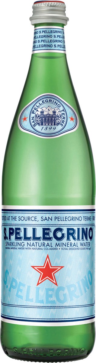 slide 4 of 5, S.Pellegrino Sparkling Natural Mineral Water, 25.3 Fl Oz Glass Bottle, 25.3 oz