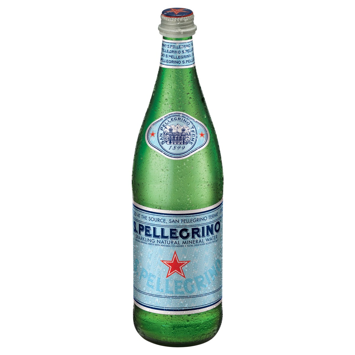 slide 1 of 5, San Pellegrino S. PELLEGRINO Sparkling Natural Mineral Water, 25.3 Fl Oz Glass Bottle 25.3 fl oz., 1 ct