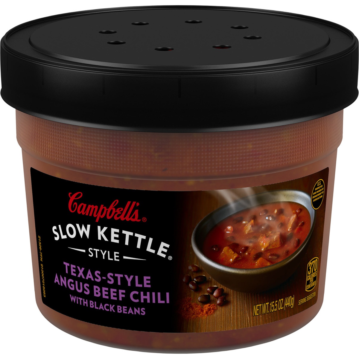 slide 1 of 1, Campbell's Slow Kettle Style Texas-Style Angus Beef Chili with Beans Soup, 15 oz