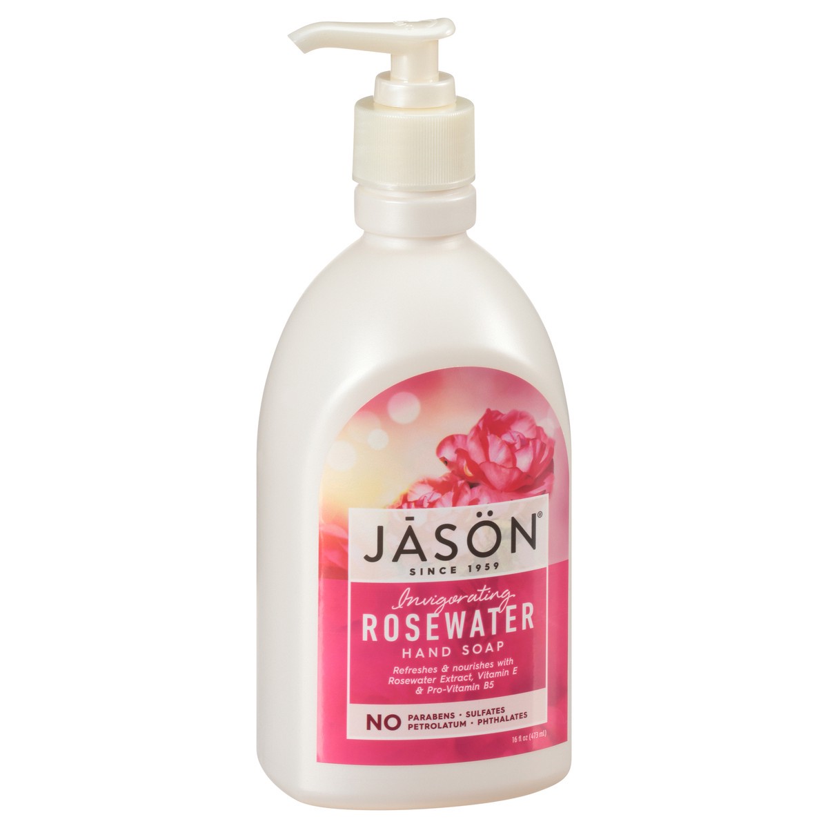 slide 2 of 8, JASON Invigorating Rosewater Hand Soap 16 fl. oz. Pump, 16 fl oz