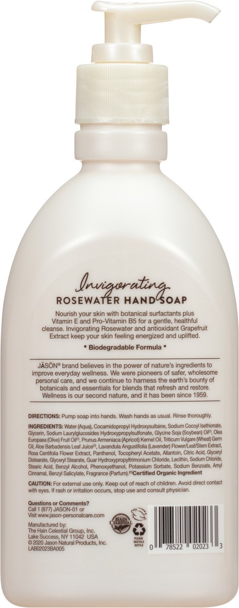 slide 4 of 8, JASON Invigorating Rosewater Hand Soap 16 fl. oz. Pump, 16 fl oz