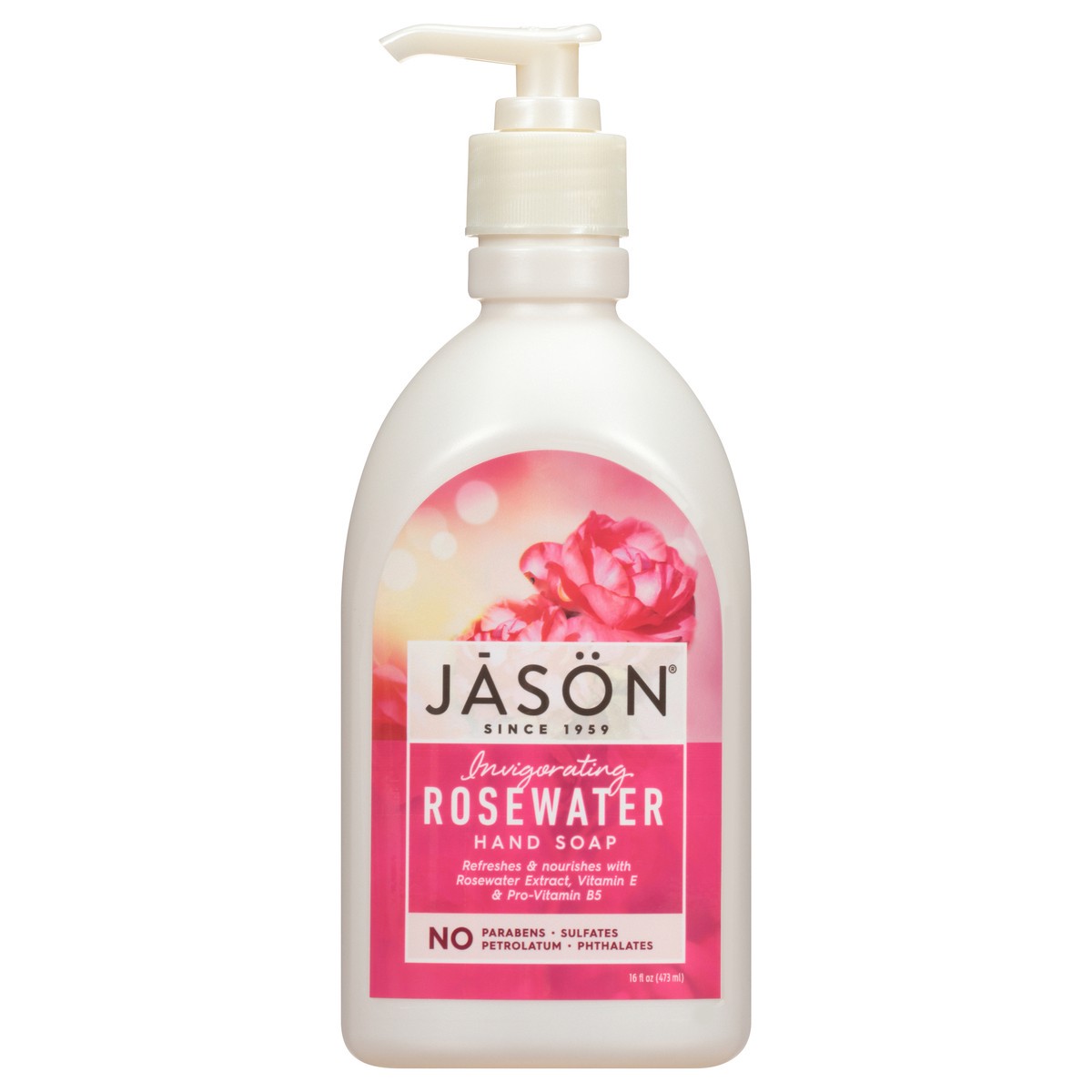 slide 1 of 8, JASON Invigorating Rosewater Hand Soap 16 fl. oz. Pump, 16 fl oz
