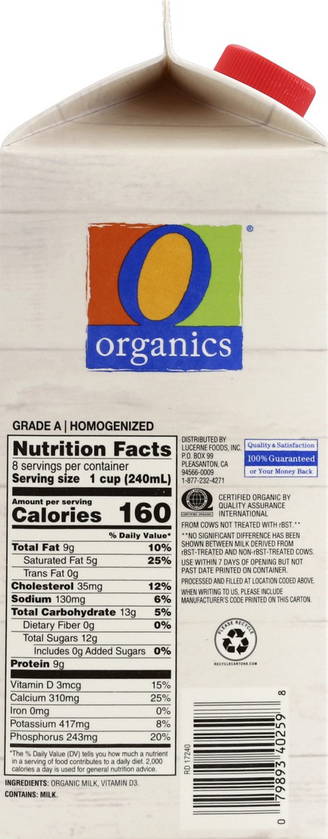 slide 3 of 5, O Organics Organic Milk Whole, 