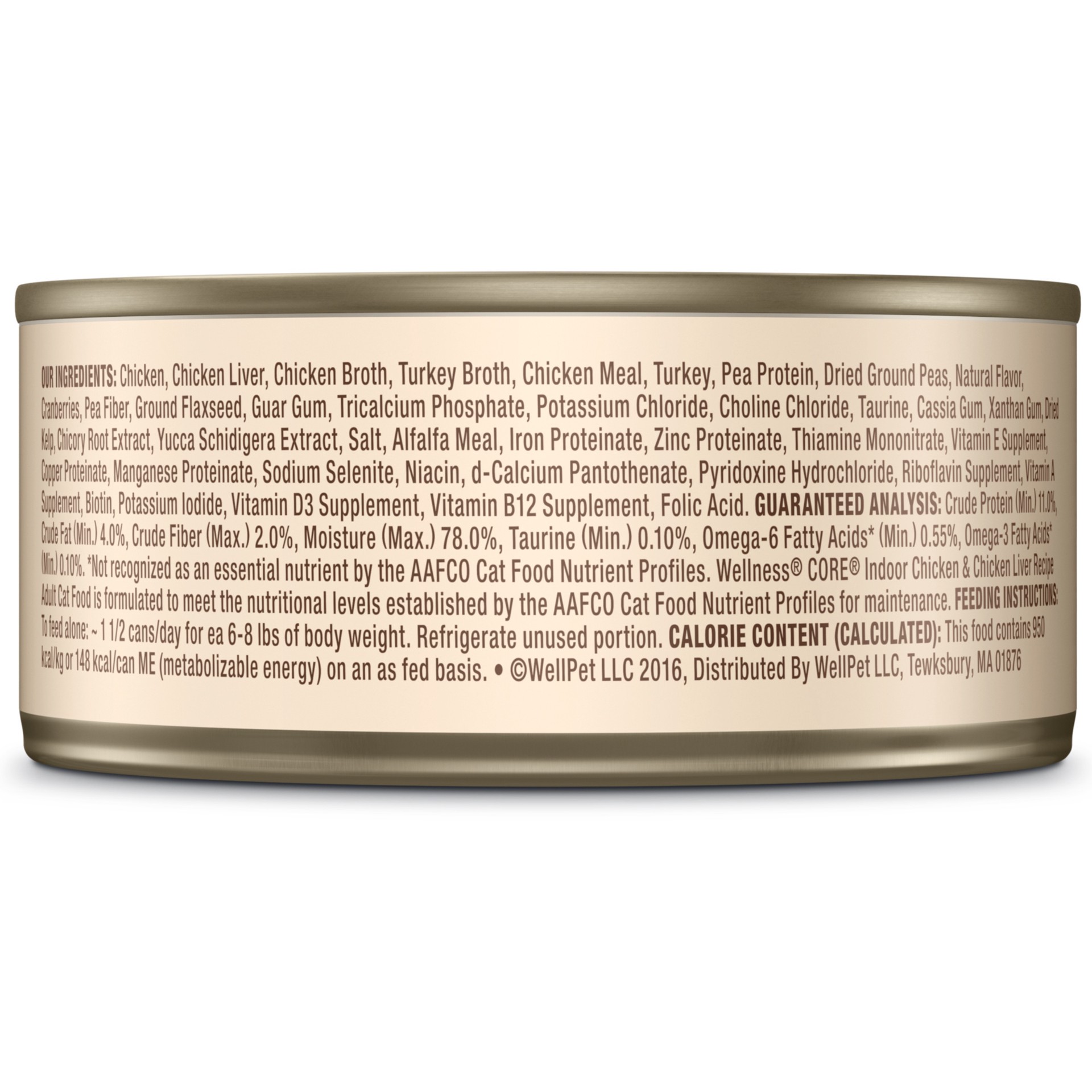 slide 4 of 5, Wellness CORE+ Grain Free Canned Cat Food, Chicken & Chicken Liver Indoor Recipe, 5.5 Ounces (Pack of 24), 1 ct