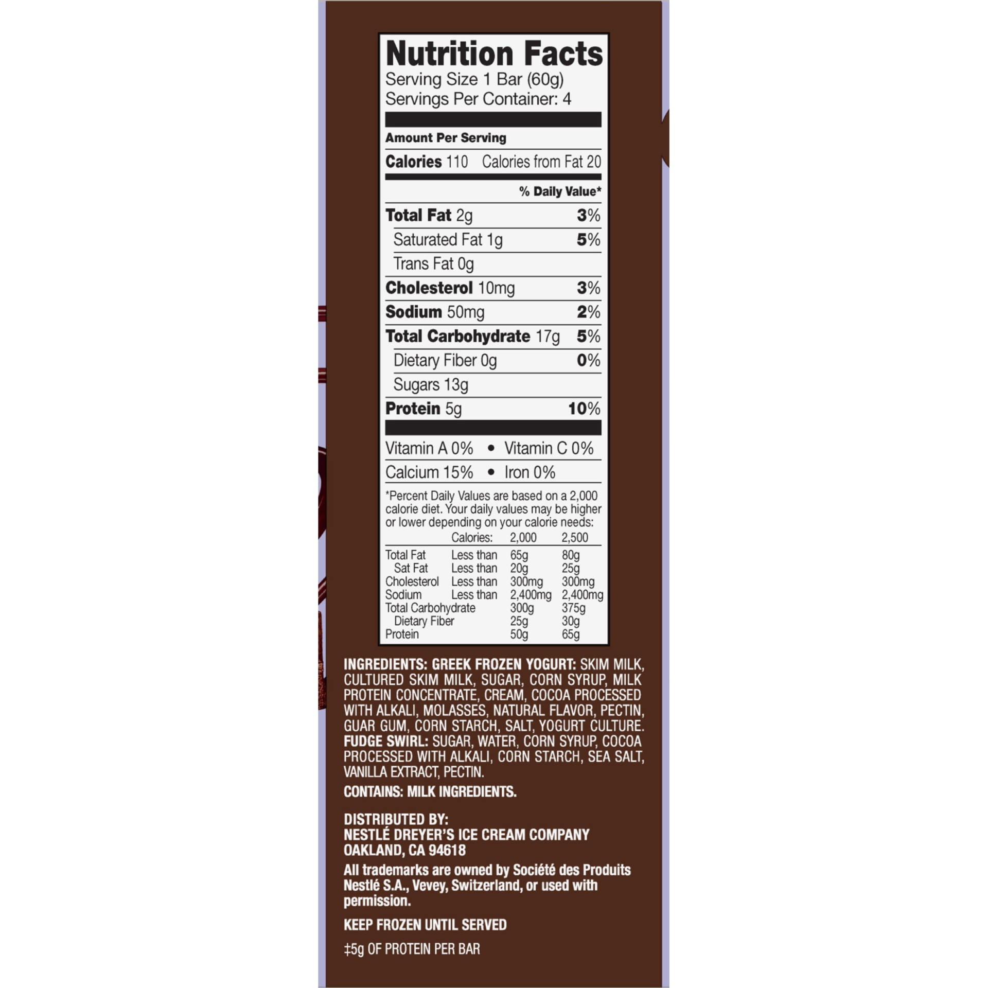 slide 2 of 6, Skinny Cow Chocolate Fudgetastic Swirl Greek Frozen Yogurt Bars, 4 ct; 2.65 fl oz