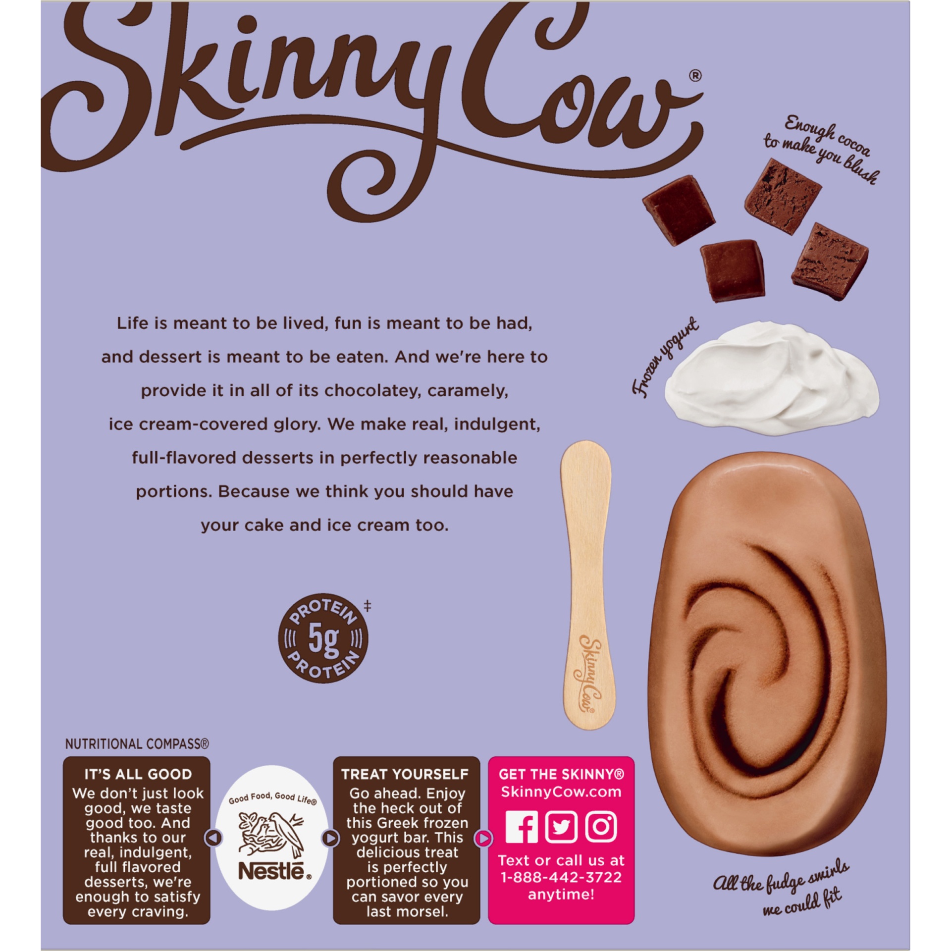 slide 4 of 6, Skinny Cow Chocolate Fudgetastic Swirl Greek Frozen Yogurt Bars, 4 ct; 2.65 fl oz