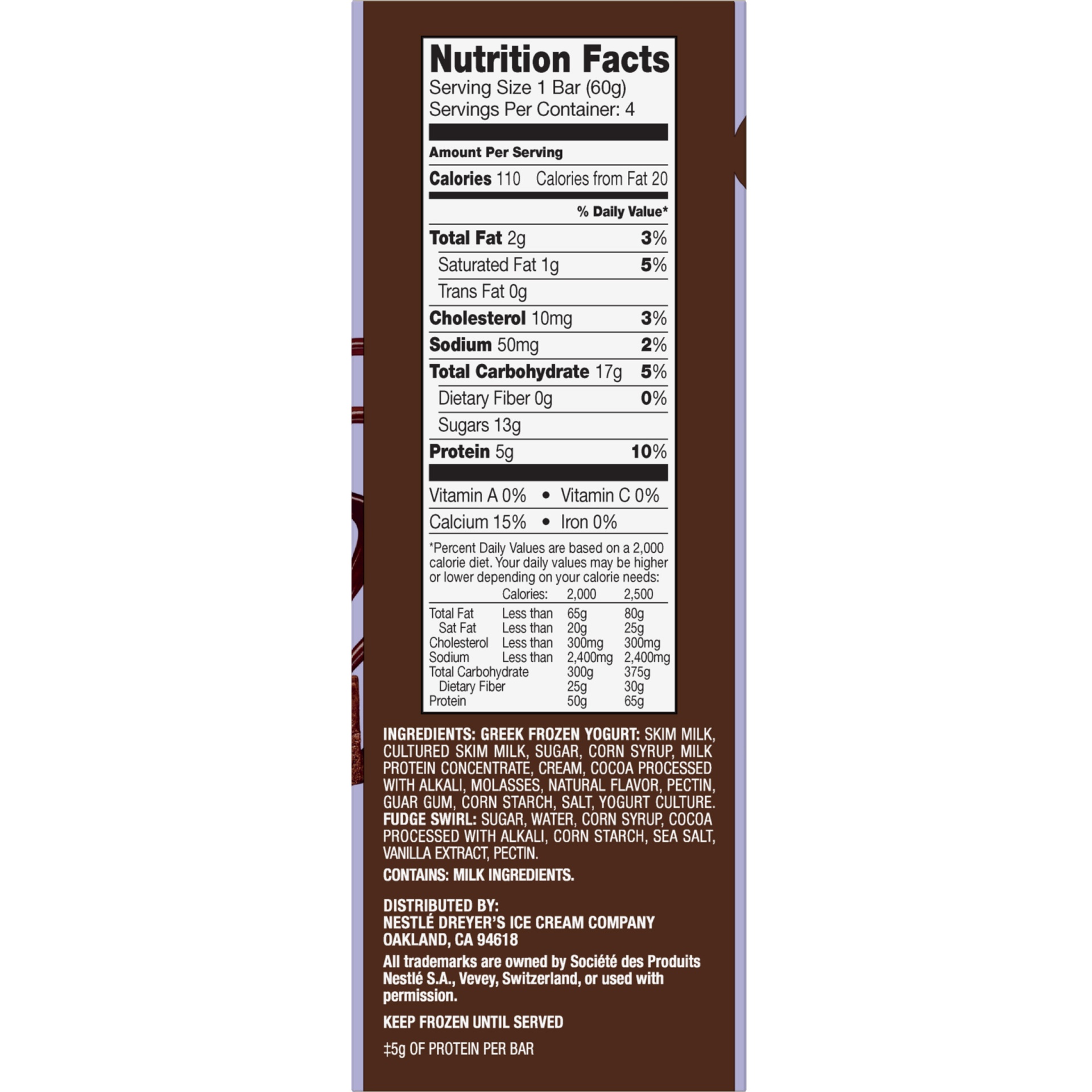 slide 6 of 6, Skinny Cow Chocolate Fudgetastic Swirl Greek Frozen Yogurt Bars, 4 ct; 2.65 fl oz