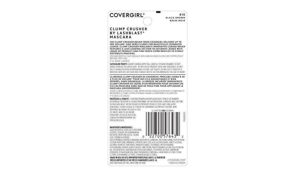 slide 4 of 110, Covergirl COVERGIRL Clump Crusher Mascara Black Brown 810, 13ML, 13 ml