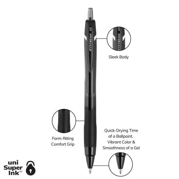 slide 7 of 13, uni-ball Jetstream Elements Ballpoint Pens, Medium Point (1.0mm), Black Ink, 5-Count, 1 ct